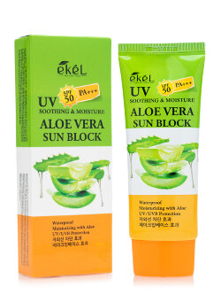 Солнцезащитный крем Ekel Aloe Vera Sun Block SPF 50+ PA+++
