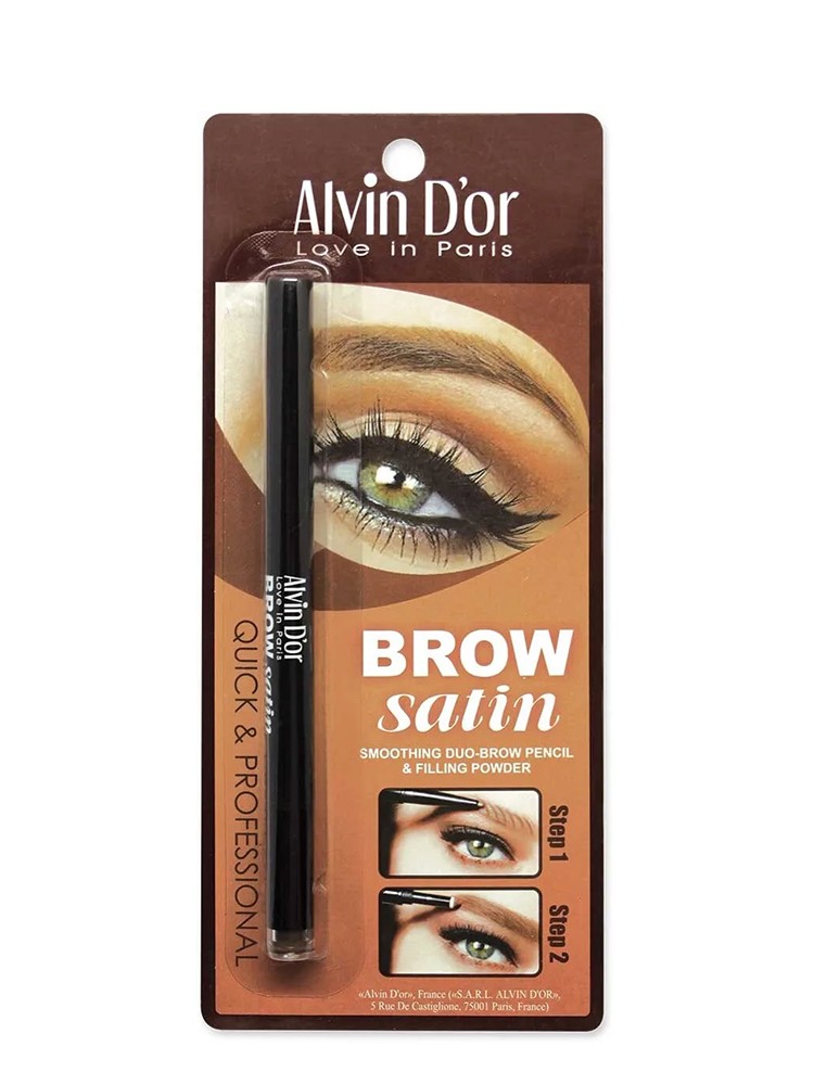 Карандаш для бровей Alvin D`Or Brow Satin Smoothing Duo-Brown Pencil ...