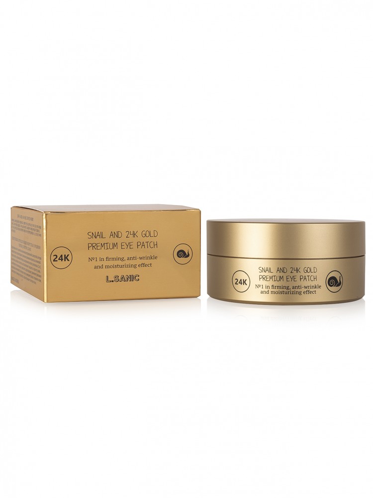 Premium gold snail. L.Sanic Snail аnd 24k Gold Premium Eye Patch, 60шт