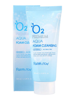 Пенка для лица FarmStay O2 Premium Aqua Foam Cleansing